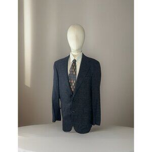 Sutter And Grant Mens Size 40 L Blue Gray Suit Jacket Wool 2 Button Unvented USA
